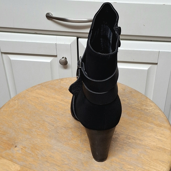 New Women's Demo-46 Stylish  Chunky Hi Heel Strappy Ankle Boot-blk Size 8.5 - Picture 2 of 4